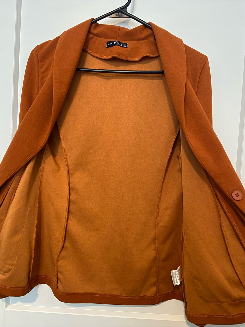 Rust Single-Button Blazer - Picture 3 of 6